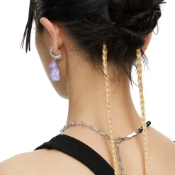 Electric Girl / Enamel Cat Pave Earrings