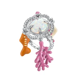 ElectricGirl / Colorful Bio Opal Ring