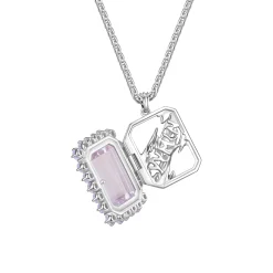 ElectricGirl / Square Gem Photo Frame Necklace