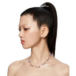 ElectricGirl / Triple crystal hearts Necklace