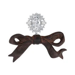 New Material / Wooden Bow Gemstone Earring