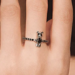 Paradise / Bear Inlaid Stone Ring