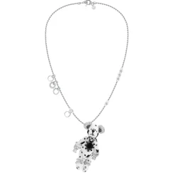 Paradise / Black Zircon Bear Pendant Necklace