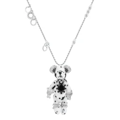 Paradise / Black Zircon Bear Pendant Necklace