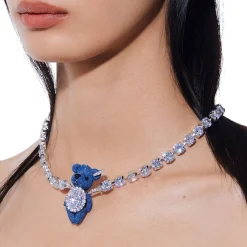 Paradise / Denim Bear Necklace