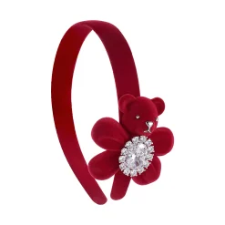 Paradise / Flocked Bear Gemstone Flower Hair Band
