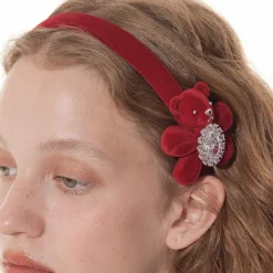 Paradise / Flocked Bear Gemstone Flower Hair Band