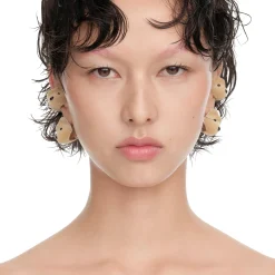 Paradise / Flocked Bear Head Earring