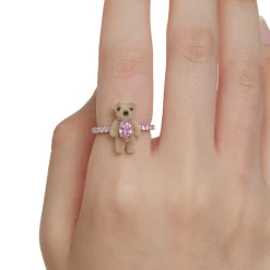 Paradise / Flocked Mini Bear Soft Ring