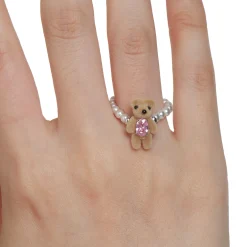 Paradise / Flocked Mini Bear Soft Ring