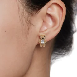 Paradise / Flocked Mini Bear Earring