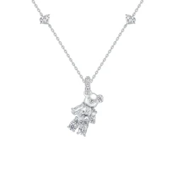 Paradise / Gemstone Patch up Mini Bear Necklace