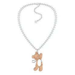 Paradise / Greeting Wooden Bear Chain Necklace