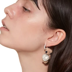 Paradise / Heart Shell Pearl Tassel Bear Earring