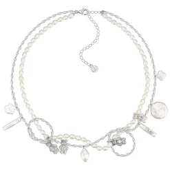 Paradise / Mini Pearlescent Bear Layers Necklace