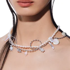 Paradise / Mini Pearlescent Bear Layers Necklace