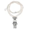 Paradise / Nacre Bowknot Bear Pendant Necklace