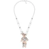 Paradise / Pearl Bowknot Bear Pendant Necklace