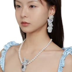 Paradise / Pearl Chain Rabbit Necklace