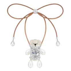 Paradise / Pearl Limbs Bear Leather Chain Necklace