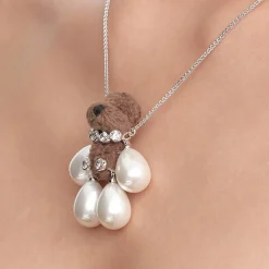 Paradise / Pearl Limbs Bear Long Necklace