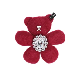 Paradise / Plush Bear Flower Gem Hair Tie