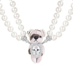 Paradise / Polka Dot Plush Bear Necklace
