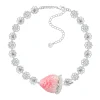 Paradise / Strawberry Flower Lace Chain Necklace