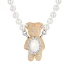 Paradise / Wooden Bear Pearl Necklace