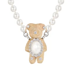 Paradise / Wooden Bear Pearl Necklace