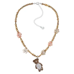 Paradise / Wooden Bear Pearl Flower Necklace