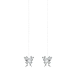 Ripple / Butterfly Line Drop Earring