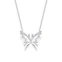 Ripple / Butterfly Shell Gemstone Necklace