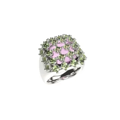 Ripple / Grid Gem Square Ring