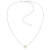 Ripple / Heart Shaped Flower Pendant Necklace
