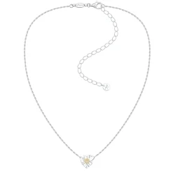 Ripple / Heart Shaped Flower Pendant Necklace