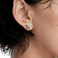 Ripple / Heart Shaped Flower Earring