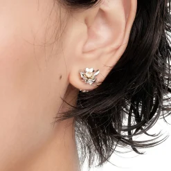 Ripple / Heart Shaped Flower Earring