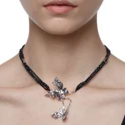 Ripple / Liquefied Butterfly Beaded Necklace