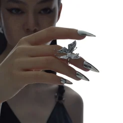 Ripple/ Liquefied Butterfly Knuckle Ring