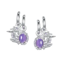 Ripple / Liquefied mauve jade Earrings
