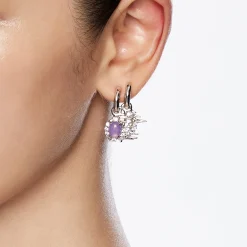 Ripple / Liquefied mauve jade Earrings