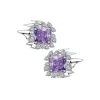 Ripple / Liquefied square zircon Earrings