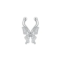 Ripple / Liquid Butterfly Silver Nose Ring