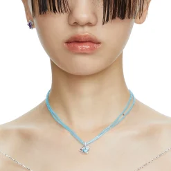 Ripple / Multi-color Rhombic zircon Necklace