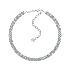 Ripple / Pave Gem Snake Bone Necklace