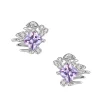 Ripple / Rhombic zircon earrings