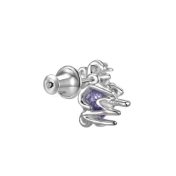 Ripple / Rhombic zircon earrings