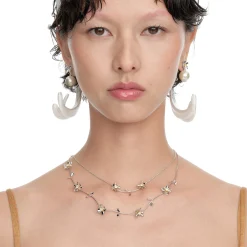 Ripple / Square Flower Branch Pendant Chocker