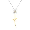 Ripple / Square Flower Branch Pendant Necklace